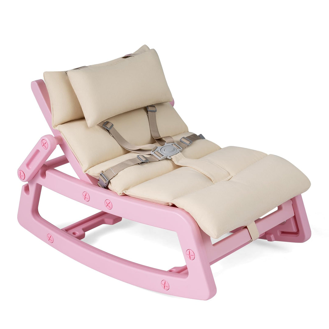 COSTWAY 2 in 1 Babywippe, Baby Schaukelstuhl mit verstellbarer Rücklehne, waschbarem Kissen &amp; Sicher