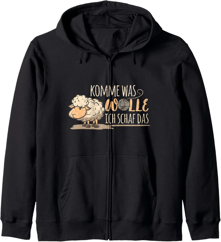 Komme was Wolle ich Schaf das Bauern Bauernhof Wollschafen Kapuzenjacke