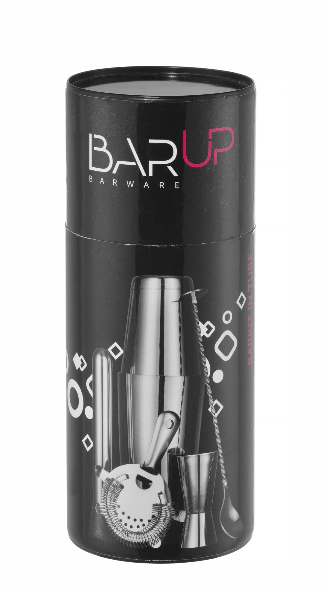 HENDI Cocktail Set, BarUp, 5-teilig: Boston Cocktail Shaker 500/800ml, Hawthorne Cocktailsieb, Stöss