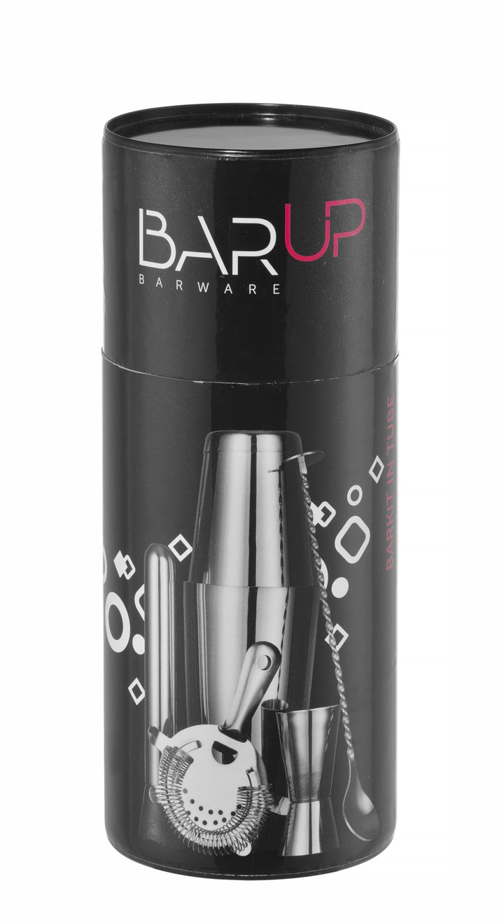 HENDI Cocktail Set, BarUp, 5-teilig: Boston Cocktail Shaker 500/800ml, Hawthorne Cocktailsieb, Stöss