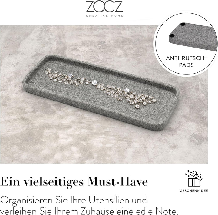 ZCCZ Badezimmer Set 4 Teile – Badezimmer Organizer mit Zahnbürstenhalter, Zahnputzbecher, Seifenspen