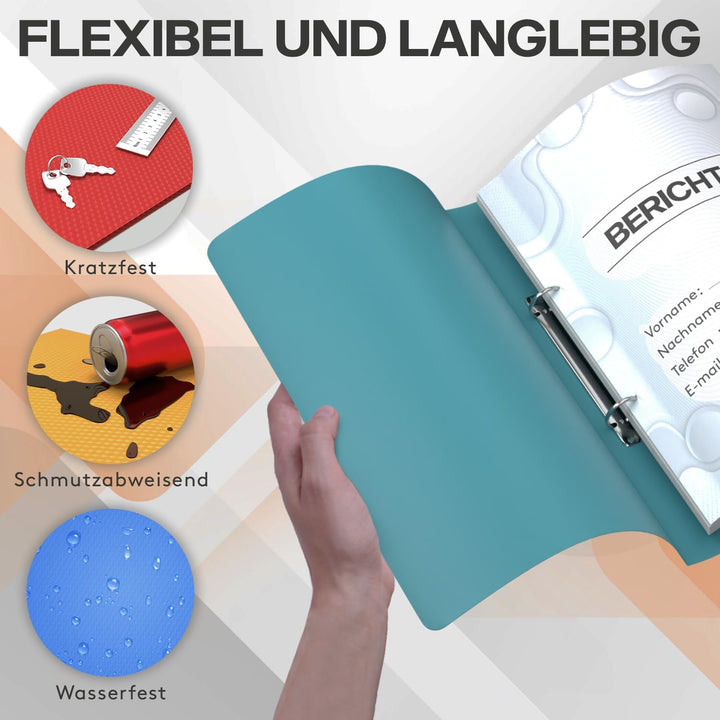 ACROPAQ - 10 x Ringbuch A4 - Ordner, Bunte Farben, Schmal, Mit 2 Ringen, 4 cm Rückenbreite - Ringord