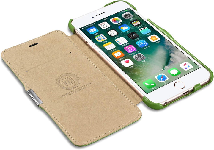 ICARER Hülle passend für Apple iPhone 6S Plus und iPhone 6 Plus (5,5 Zoll), Handyhülle mit echtem Le