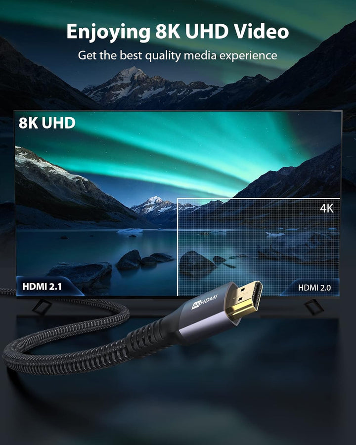 Stouchi 0,5m HDMI Kabel 8K Ultra HD 48Gbit/s Hochgeschwindigkeit 8K60hz 4K120hz 144Hz 165Hz RTX 3080