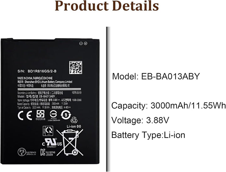 HIGHAKKU Ersatzakku EB-BA013ABY kompatibel mit Samsung Galaxy A01 Core SM-A013, A01 Core