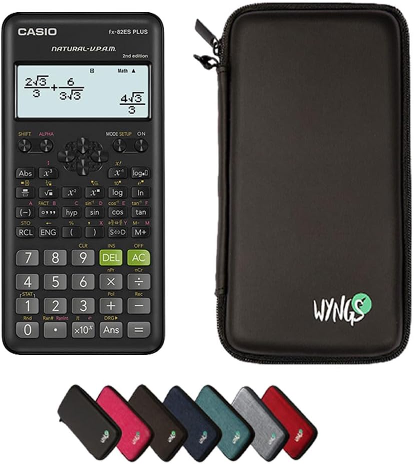 CALCUSO Sparpaket: Casio FX-82ES Plus 2nd Edition Technisch-Wissenschaftlicher Taschenrechner + WYNG