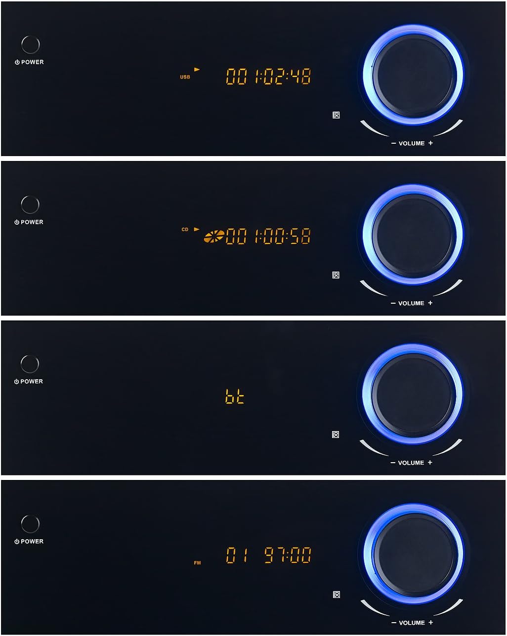 auvisio Mini Stereoanlage: Micro-Stereoanlage, CD-Player, Radio, MP3-Player, Bluetooth, 60 Watt (Min