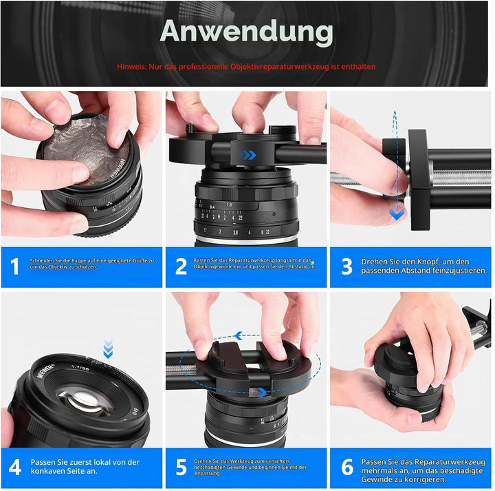 NEEWER Kameraobjektiv Schraubstock Reparaturwerkzeug für Objektive Filter | Verstellbereich des Ring