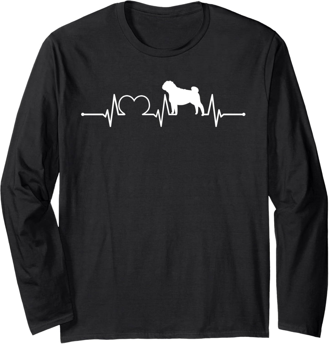 Hund - Mops Herzschlag Langarmshirt