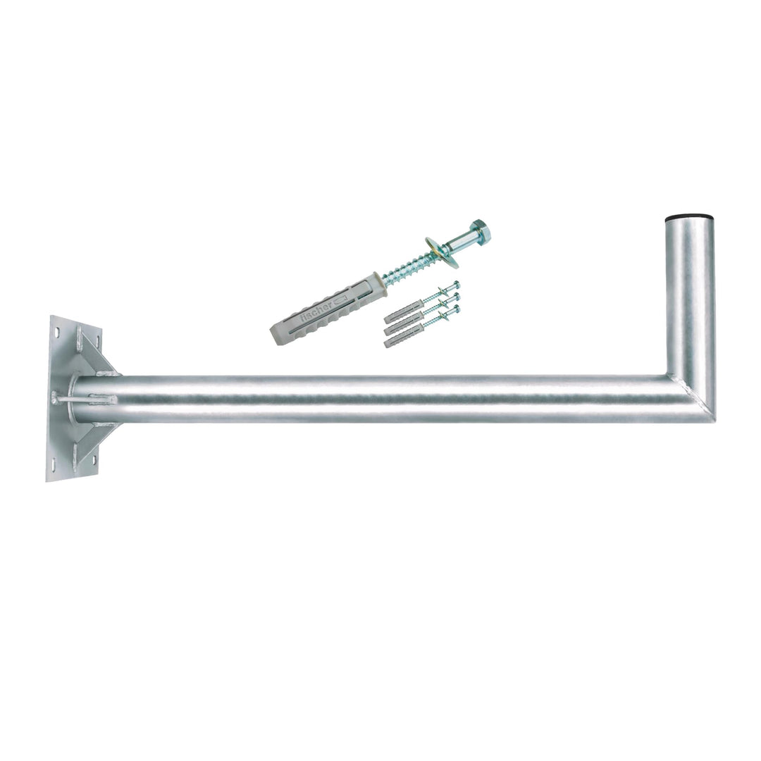 Premium X 80cm Wandhalter Ø 60mm Stahl SAT Antenne Wand Montage Halter mit Verstrebung inkl. Fischer