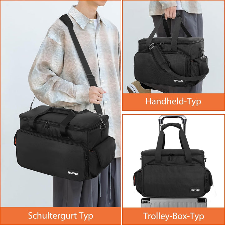 OUUTMEE DJ Tasche, DJ Cable File Bag, verstellbaren Trennwänden und Zwei separaten Taschen, für prof