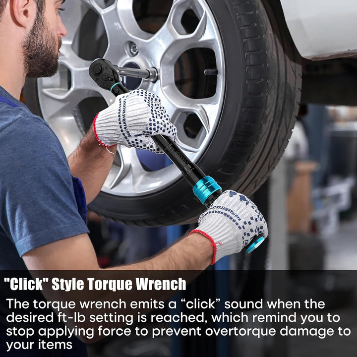 Shall 7-Piece 1/2" Torque Wrench Set, (20-220Nm), Suitable for car and motorcycle maintenance,With e