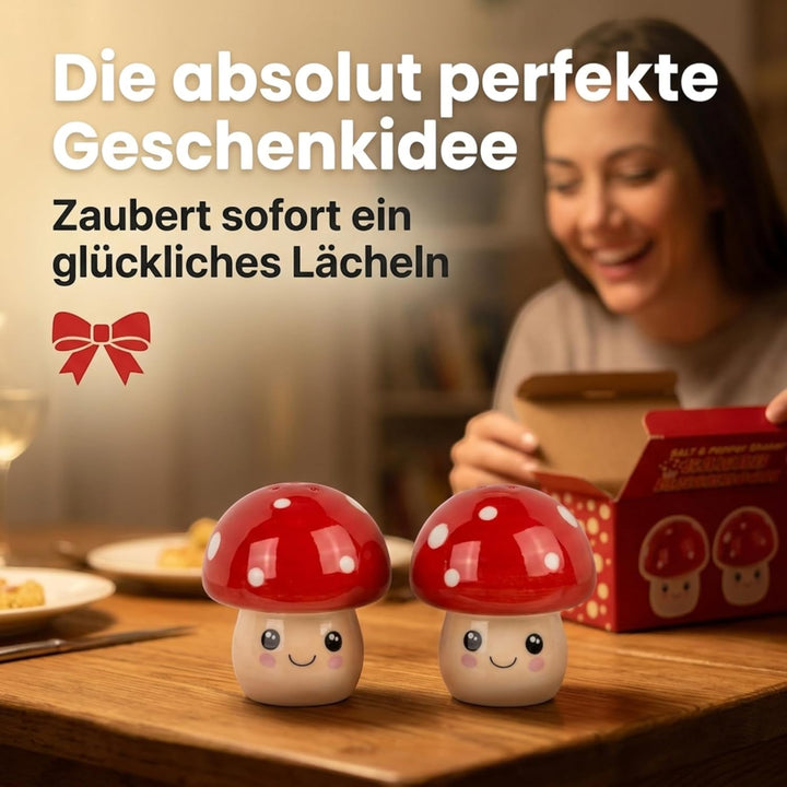 MIJOMA Salz- & Pfefferstreuer Set - Stilvolles Porzellandesign, Lebensmittelecht, Einfach zu Befülle