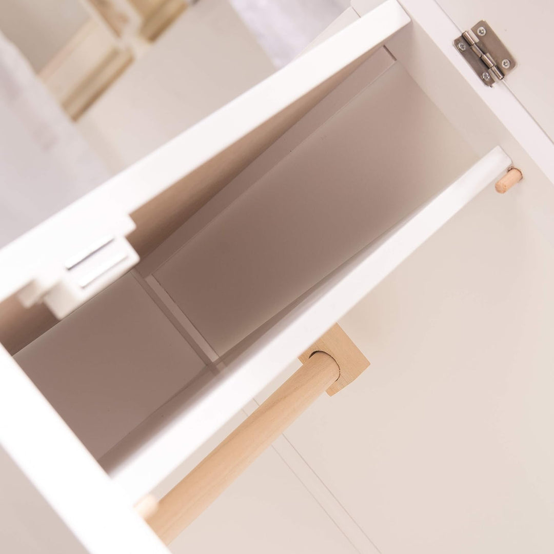 roba Puppenkleiderschrank 'Stella', zum Verstauen von Puppenkleidung und Zubehör, weiss lackiert, Pu