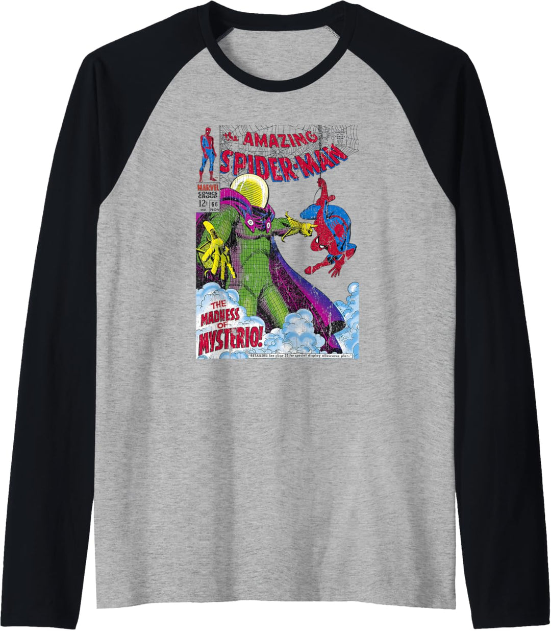 Marvel Comics Spider-Man Mysterio Cover Raglan