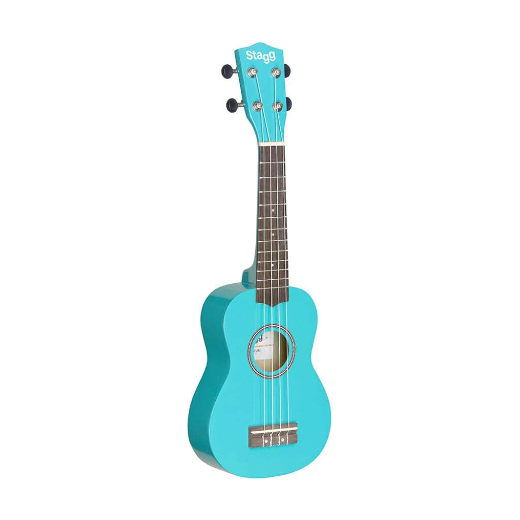 Stagg 25019670 US-OCEAN Soprano Ukulele mit Tasche Blau, Blau