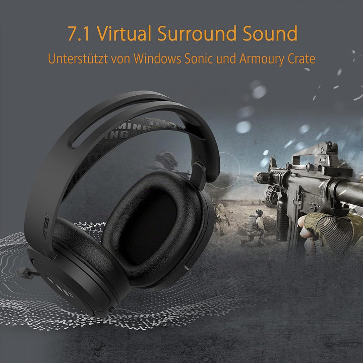 ASUS TUF GAMING H1 Wireless Headset (kabellos, 7.1-Surround-Sound, leichtes, komfortables Design, Ko