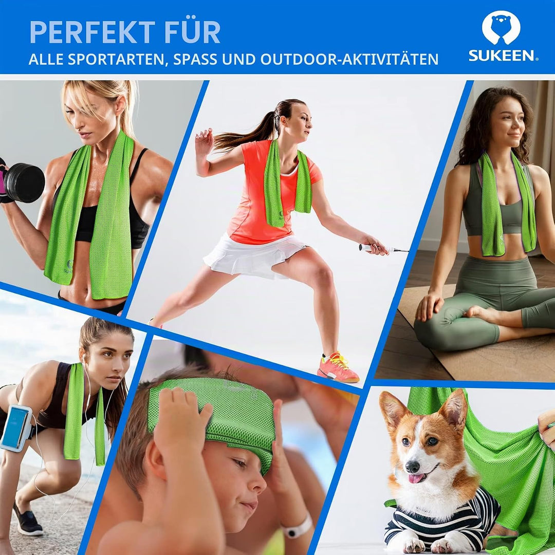 Sukeen Kühltuch Set, kühlendes Handtuch Kühltücher Hals, Handtuch kühlend, Cooling Towel, Kühltücher