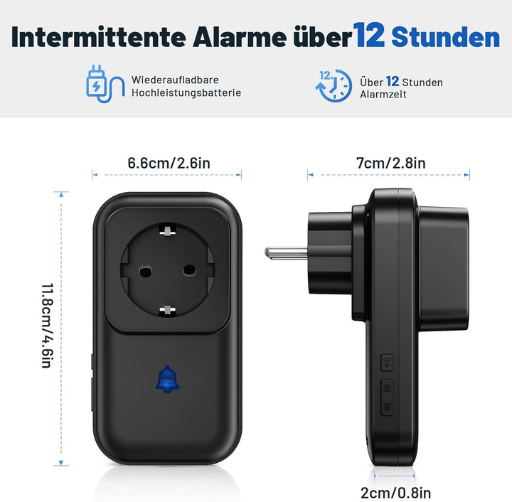 2Pack Stromausfallalarm melder mit LED Anzeige, 0-110db Gefrierschrank Stromausfallmelder Stromausfa