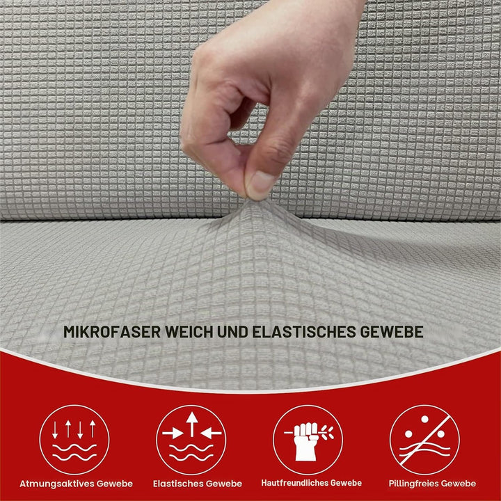 Dulepax Ersatz-Kissenbezüge für Wohnwagen-Dinette-Sitzbezüge, grau, dehnbarer Stoff, für Wohnmobile,