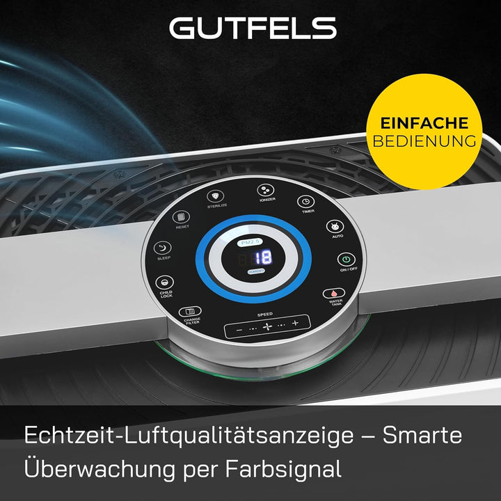 Luftreiniger und Luftbefeuchter, 2-in-1 Kombigerät, 4-Fach-Filtertechnologie, HEPA-11-Filter, inkl.
