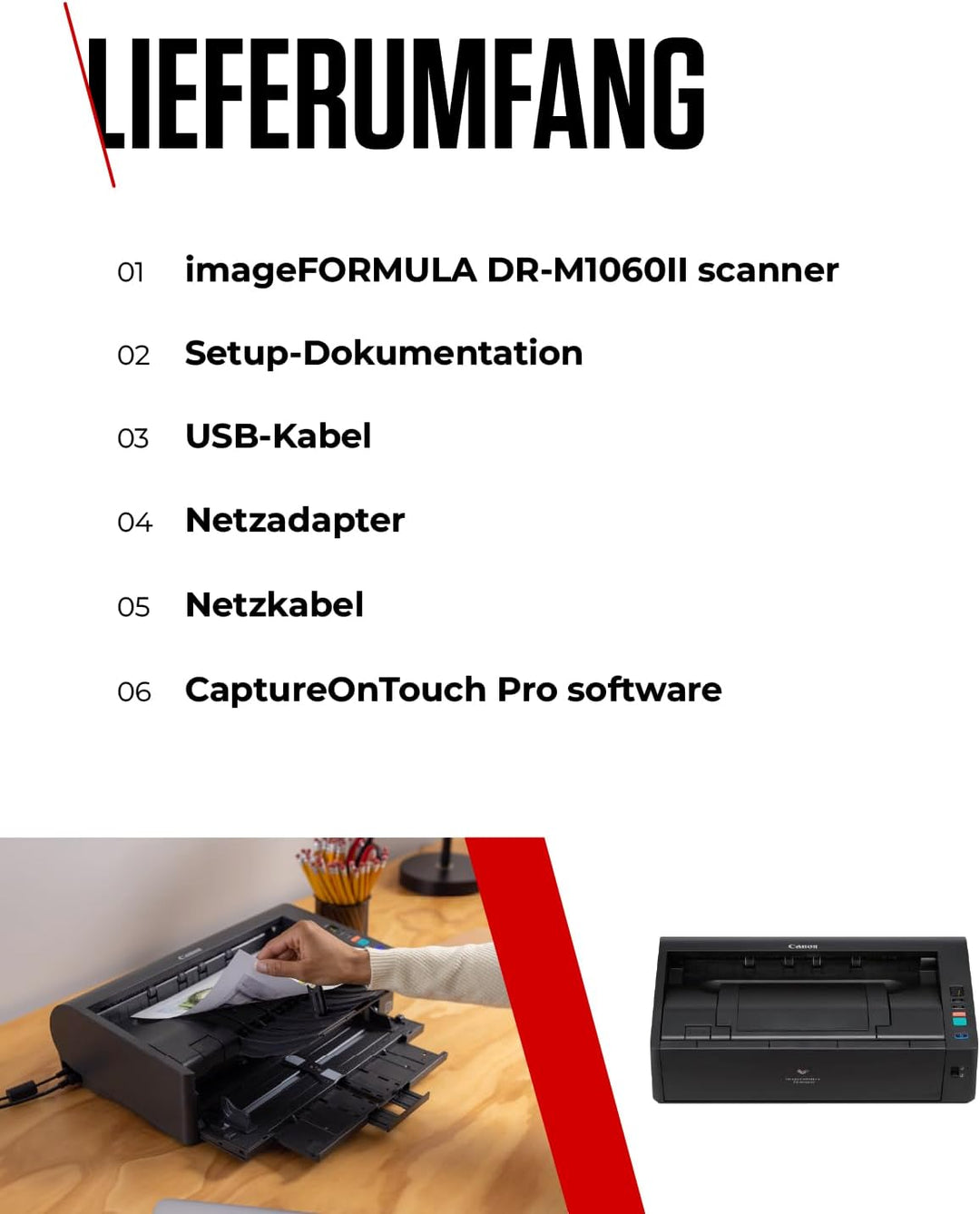 Canon imageFORMULA DR-M1060II A3 Dokumentenscanner | Kompaktes Design & leistungsstark für Büro & Ho