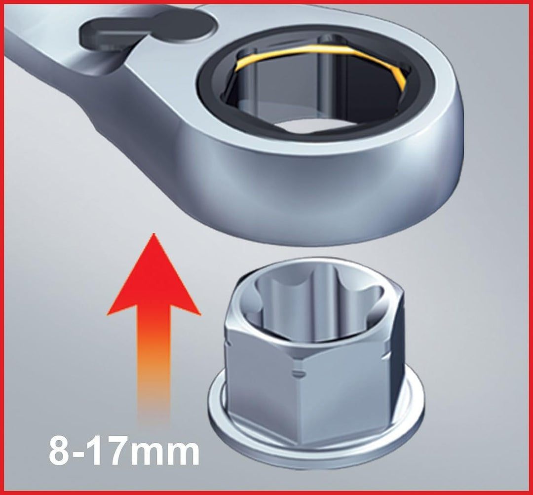 KS Tools 503.4645 GEARplus Doppel-Ratschenringschlüssel-Satz umschaltbar 10-tlg.