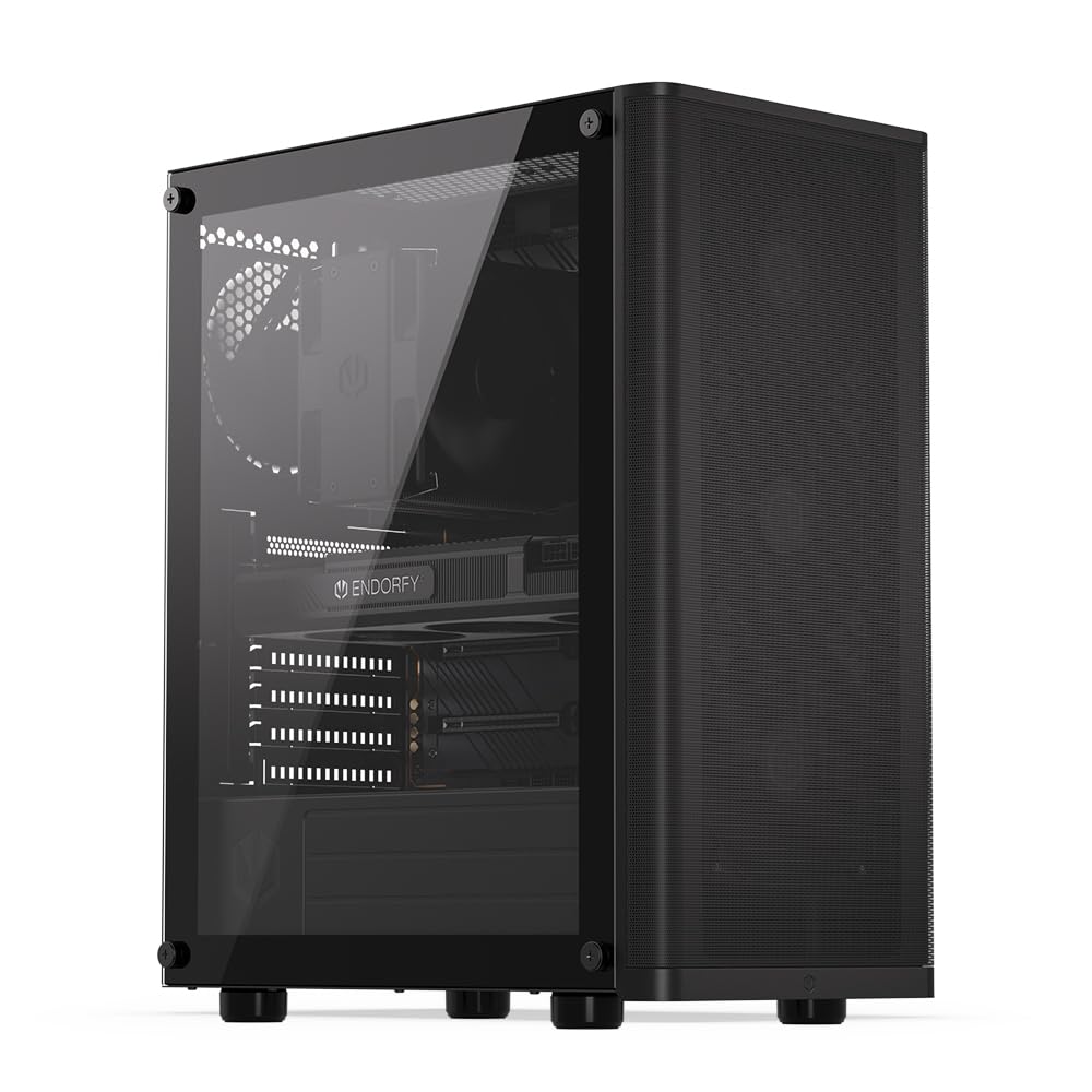 ENDORFY Ventum 200 Air, ATX Gehäuse, 4x 120mm Lüfter enthalten, Seite aus gehärtetem Glas, Frontblen