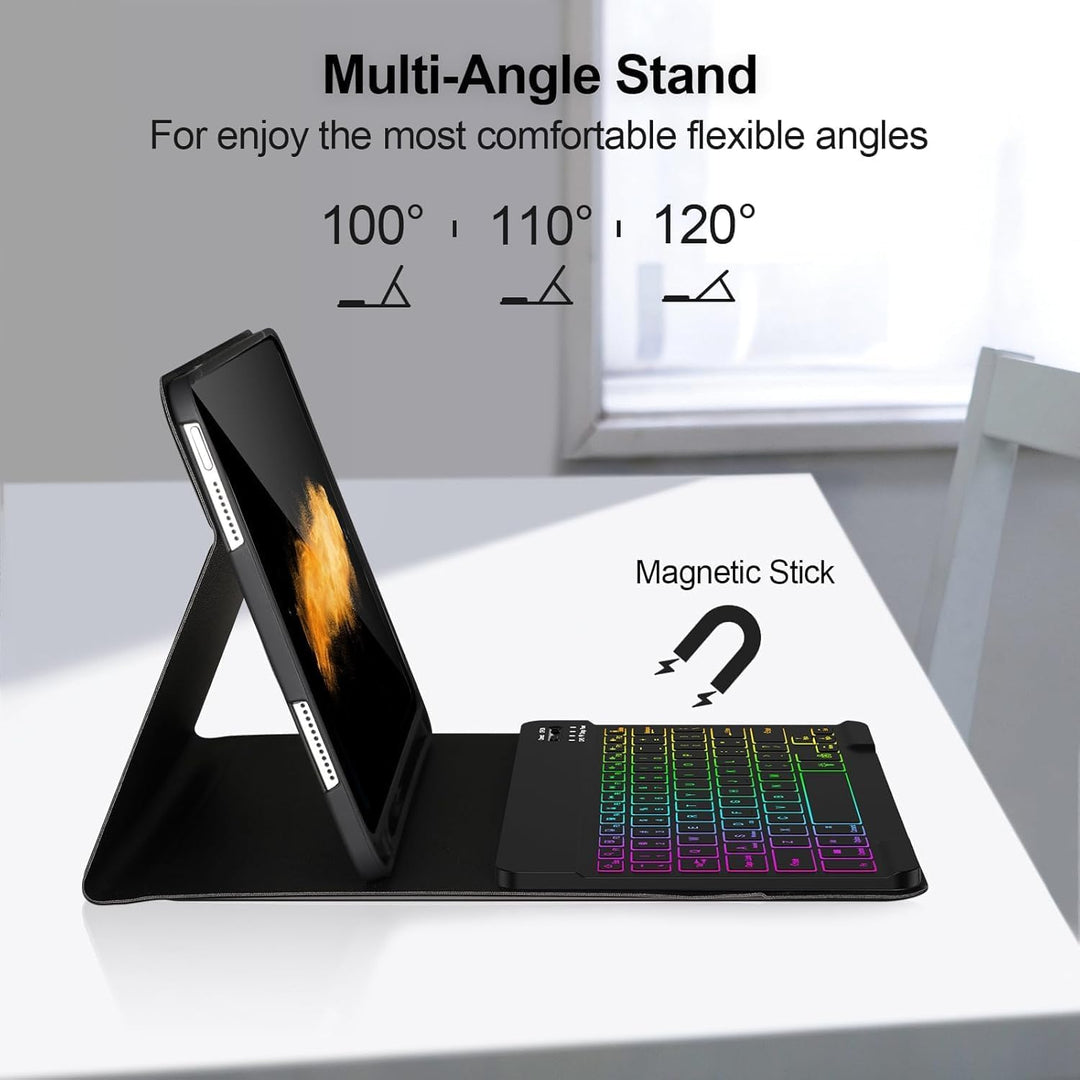 APHBZGE Tastatur Hülle für iPad 9/8/7. Generation 10,2 Zoll, abnehmbare Hülle mit Bluetooth-Tastatur