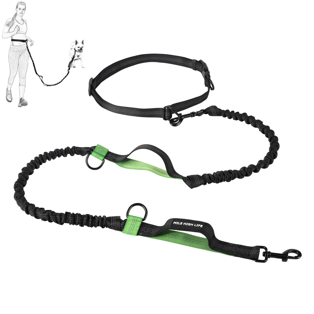 Mile High Life Einziehbare Hände frei Hundeleine Taille Laufen einstellbar Reflektierender Bungee Do