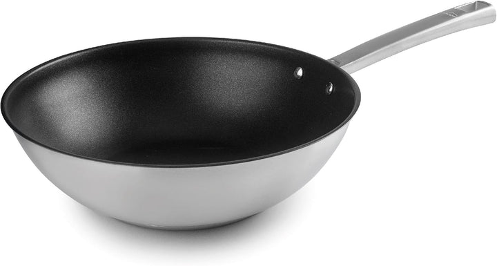 LACOR - 45728 - Wok Foodie, Edelstahl 18/10, antihaftbeschichtet, mit Titan, PFOA-frei, ergonomische