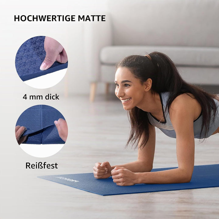 PROIRON Yogamatte Faltbar TPE, Reise Yogamatte rutschfest &amp; leicht 183cm x 61cm x 6mm, Gymnastikmatt