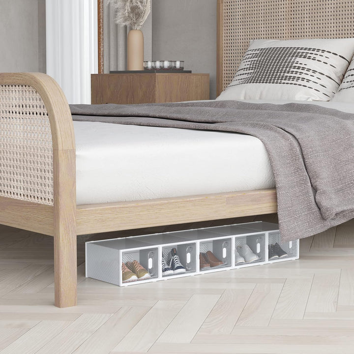 HOMCOM Schuhboxen 18er Set Schuhkarton stapelbar Schuhorganizer Schuhaufbewahrung Aufbewahrungsboxen