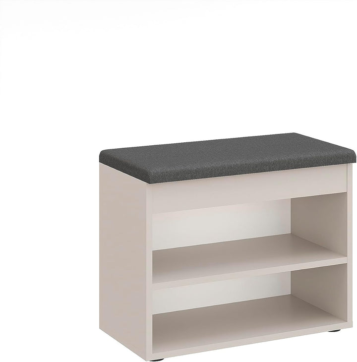 KOMTO Schuhbank mit Sitzfläche - Schuhregal Bank mit Stauraum Cashmere 60 x 48 x 32 cm Kleiner Schuh