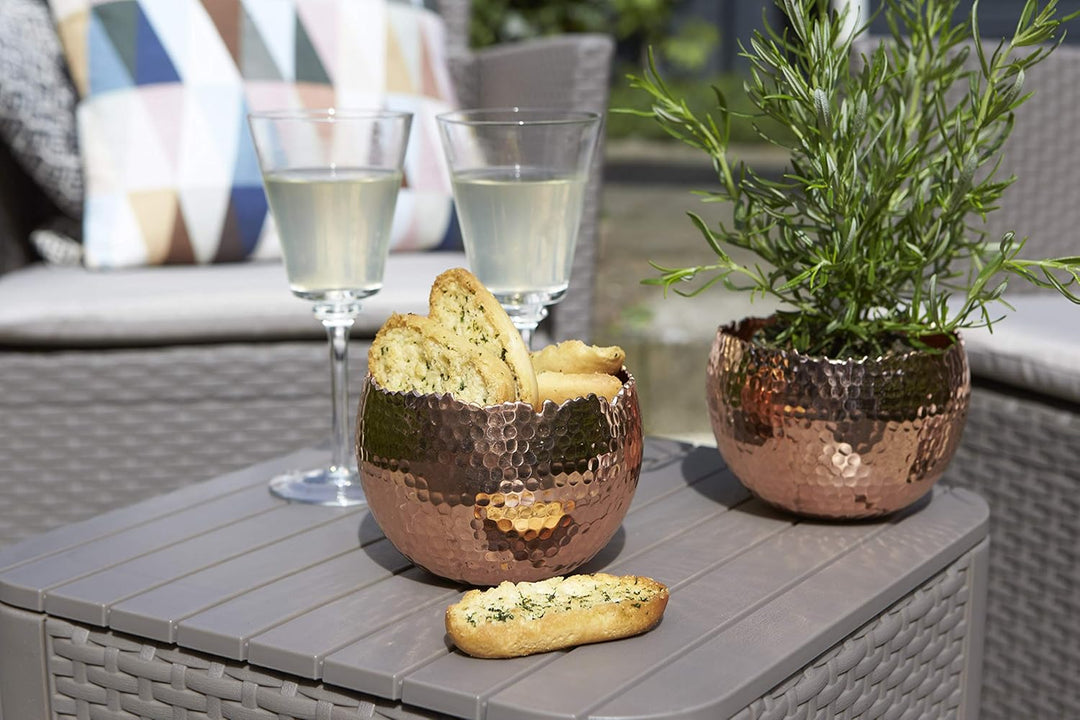 Allibert by Keter Gartentisch Luzon Flat Wicker, Cappuccino, Deckel abnehmbar, mit Stauraum, Kunstst