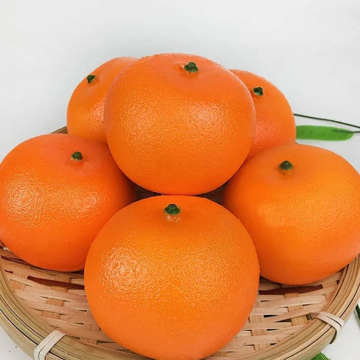 GMMH Künstliche Deko Mandarine (6 Stück) - Lebensechtes Plastikobst, Plastikfrucht, Kunstobst, Fruch