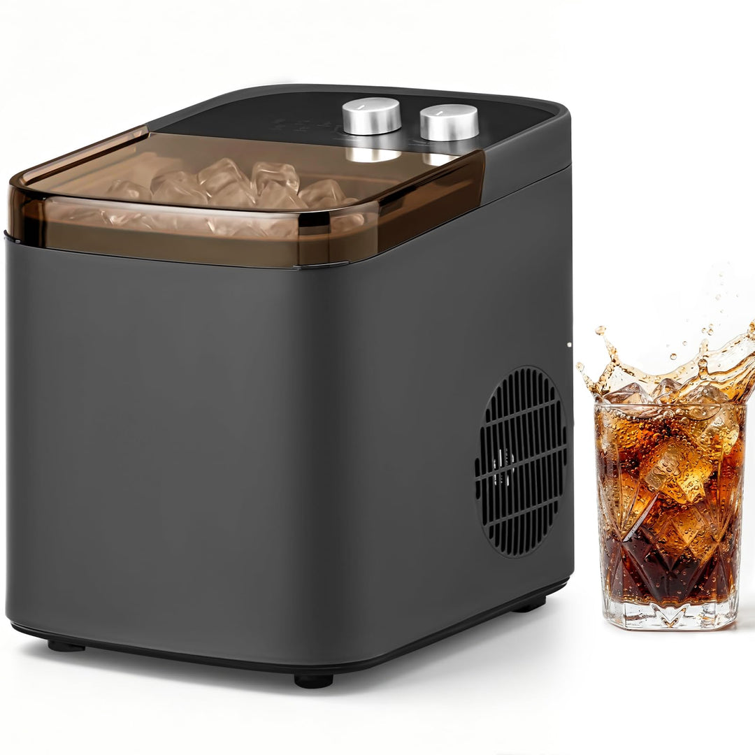 LEADZM Eiswürfelmaschine Klein,Eiswürfelbereiter, 9 Würfel in 6-10 Minuten fertig,12 kg Eis/Tag Eisw
