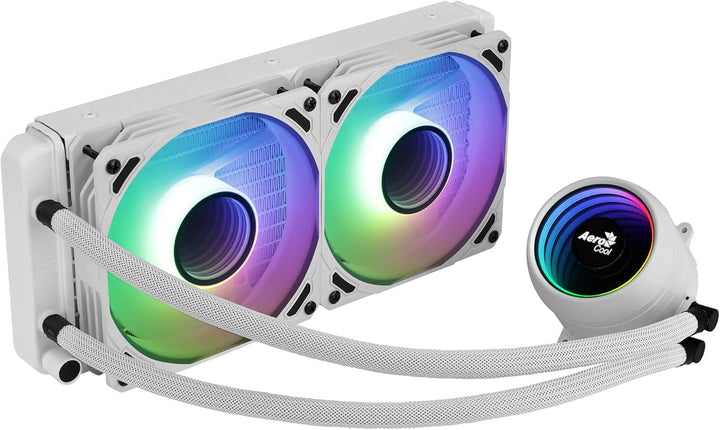 AeroCool MIRAGEL240W, CPU-Flüssigkeitskühlung, 2x12cm ARGB-Lüfter, TDP 400W, Weiss, MIRAGEL240W