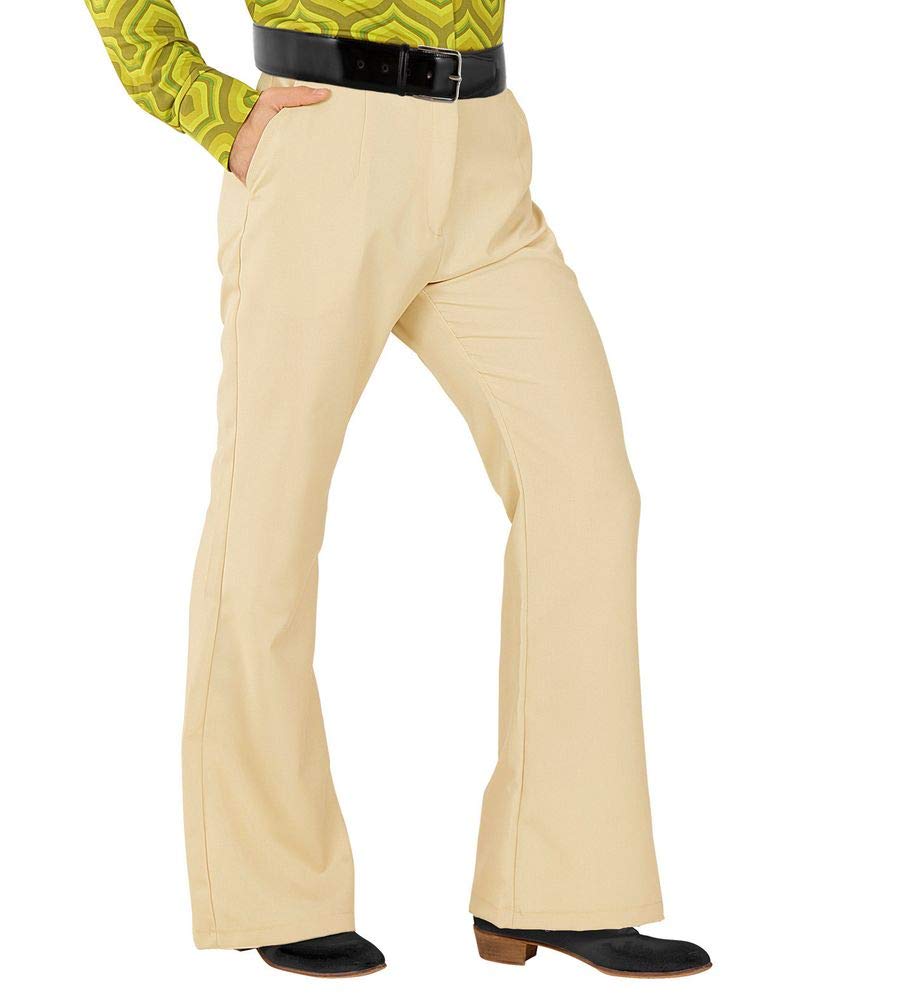 shoperama 70er Jahre Retro Herren Hose mit und ohne Muster Disco Kostüm Siebziger Schlager, Farbe:Be