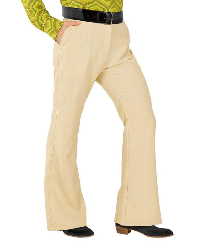 shoperama 70er Jahre Retro Herren Hose mit und ohne Muster Disco Kostüm Siebziger Schlager, Farbe:Be