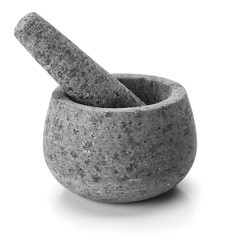 LACOR 60517 Mörser Und Stampfe Der Granit, Stein, grau, 12 x 12 x 8 cm, 12 x 12 x 8 cm