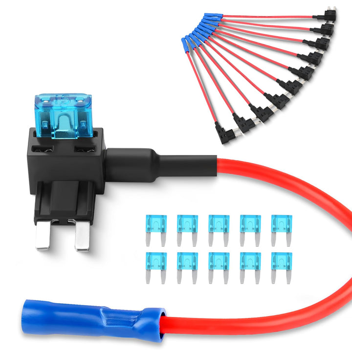 Nilight 12 V Auto-A-Circuit Sicherung Tap Adapter Mini Atm Apm Flachsicherungshalter, 10 Stück 10PCS