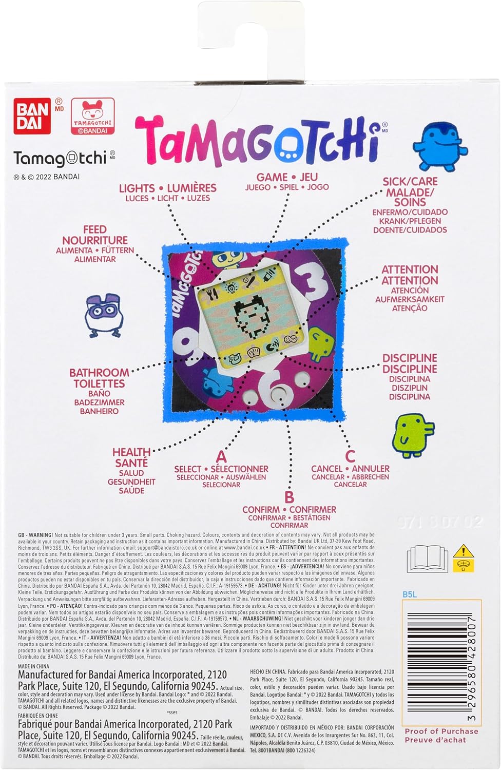 Tamagotchi Bandai Virtuelles Haustier, Original Apple Sweets, Mehrfarbig, 42986, elektronisches Spie