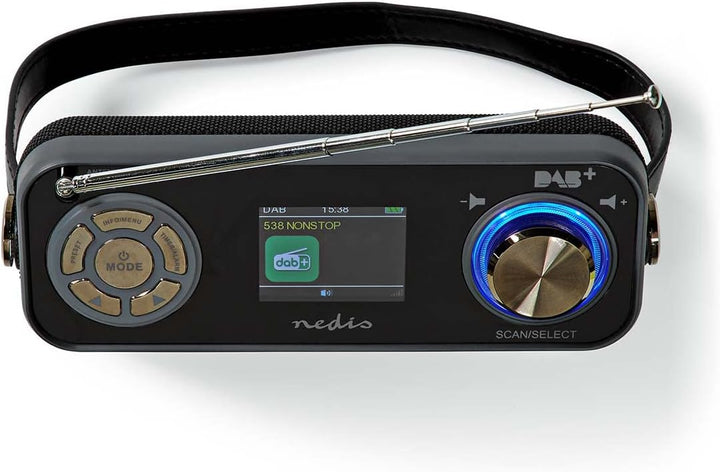 Nedis DAB+ Radio | Tisch Ausführumg | DAB+ / FM | 2.4" | Farbbildschirm | Batteriebetrieben/Netzstro
