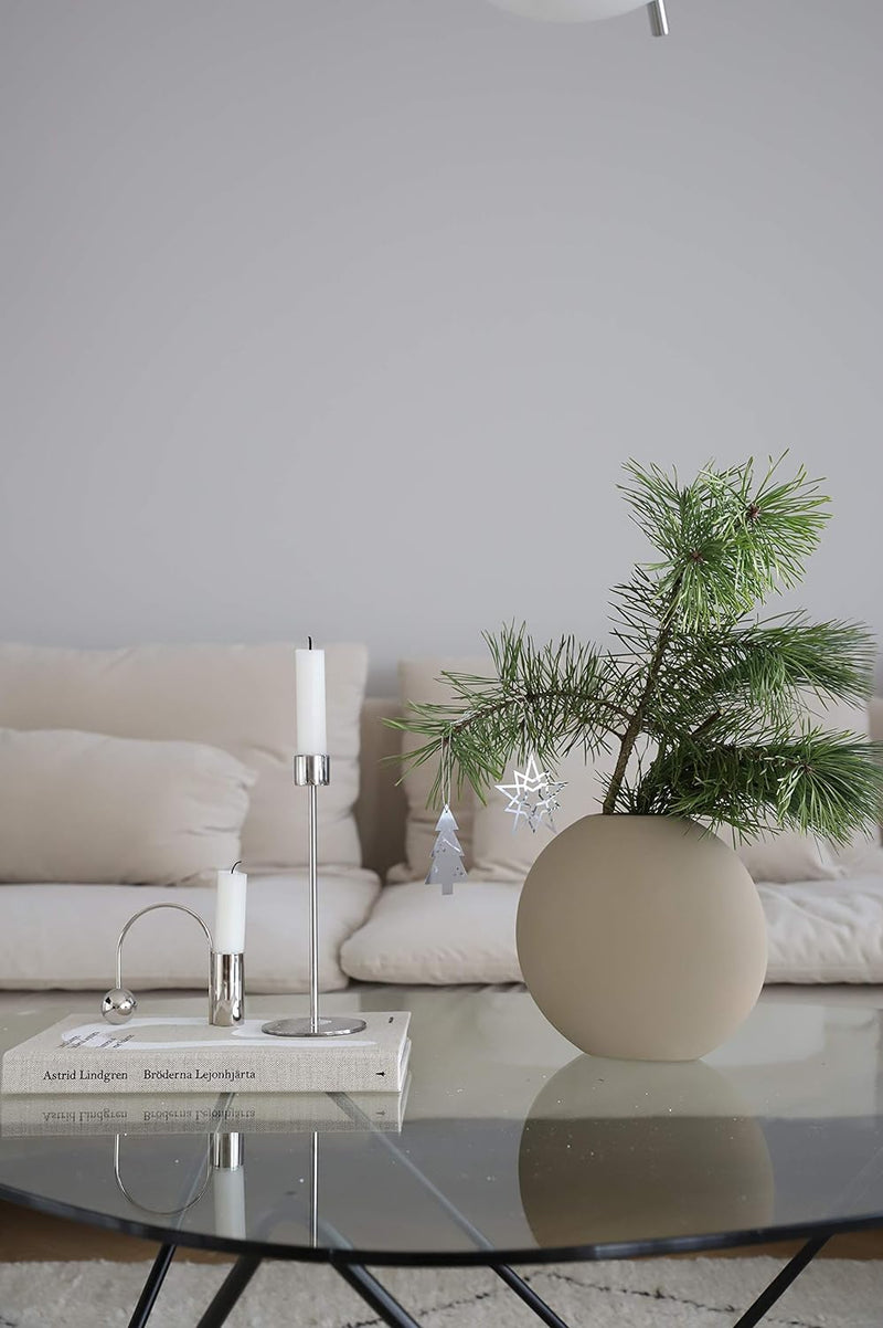 Cooee Design Vase Pastille aus Keramik in der Farbe Sand Handgefertigt, Durchmesser: 20cm, Höhe: 19c