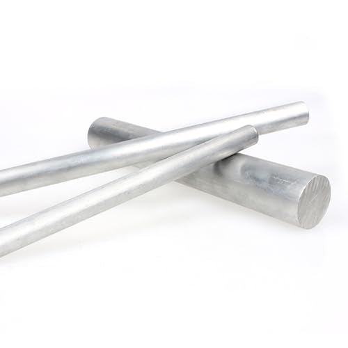 TEN-HIGH Aluminium Rod Round Bar,6061 T6 Metal Solid Aluminium Bar,silberfarbig eloxiert,hohe Leitfä