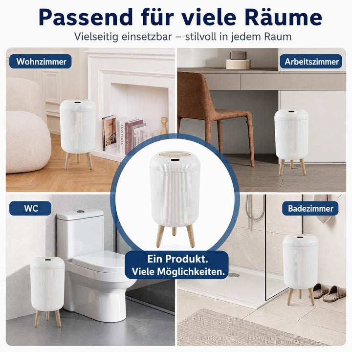 Automatischer Mülleimer mit Sensor 10L - Elektrischer Mülleimer mit Deckel für Küche & Badezimmer -
