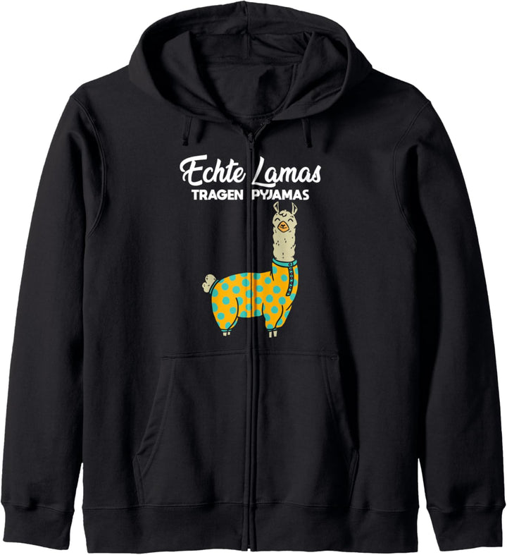 Echte Lamas tragen Pyjamas Lama Pyjama Kapuzenjacke