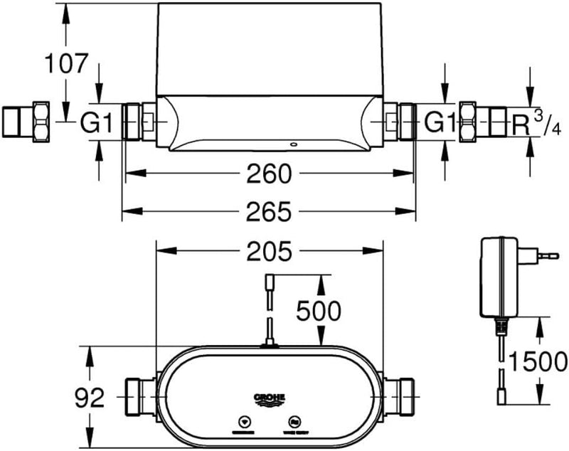 GROHE Sense Set - Grohe Sense Guard + 3x Grohe Sense (für Einfamilienhäuser, misst den Wasserverbrau