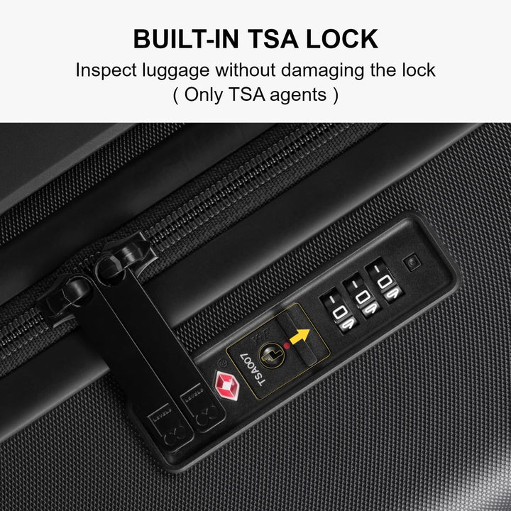 LEVEL8 Koffer Trolley Leicht Hartschalenkoffer mit 6PCS Packwürfel, Reisekoffer Handgepäck,TSA,100%